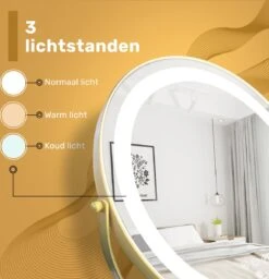 Great's® Make Up Spiegel Met LED Verlichting - ⌀ 40cm - Visagie Spiegel Rond - Extra Close Up Spiegeltje 10x - Goud -Cosmetica Winkel 1157x1200 2