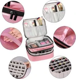 YONO Nagellak Tas - Nagelkoffer Beautycase - Cosmetica Koffer - Manicure Organizer - Roze 7 YONO Nagellak Tas - Nagelkoffer Beautycase - Cosmetica Koffer - Manicure Organizer - Roze -Cosmetica Winkel 1160x1200