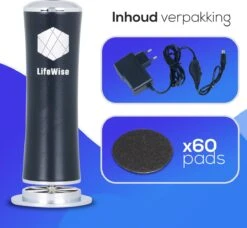 LifeWise Elektrische Eelt Verwijderaar - Voetvijl - 60 Vervangbare Schuurpads - Netstroom Adapter -Cosmetica Winkel 1200x1109