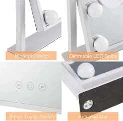 Bright Beauty Vanity Make Up Spiegel Met Verlichting - Wit - Dimbaar Met Drie Lichtstanden 8 Bright Beauty Vanity Make Up Spiegel Met Verlichting - Wit - Dimbaar Met Drie Lichtstanden -Cosmetica Winkel 1200x1177