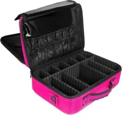 Cosmetica Koffer - Make-up Koffer Met Verstelbare Vakken - Visagie En Nagelstyliste Beauty Koffer - 40x30x14CM - Roze -Cosmetica Winkel 1200x1180 1