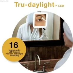 Melodii ML10X - Make Up Spiegel Met LED Verlichting - Scheerspiegel - 10x Vergroting - Met Tru-Daylight Verlichting - Voor Hem En Voor Haar -Cosmetica Winkel 1200x1188