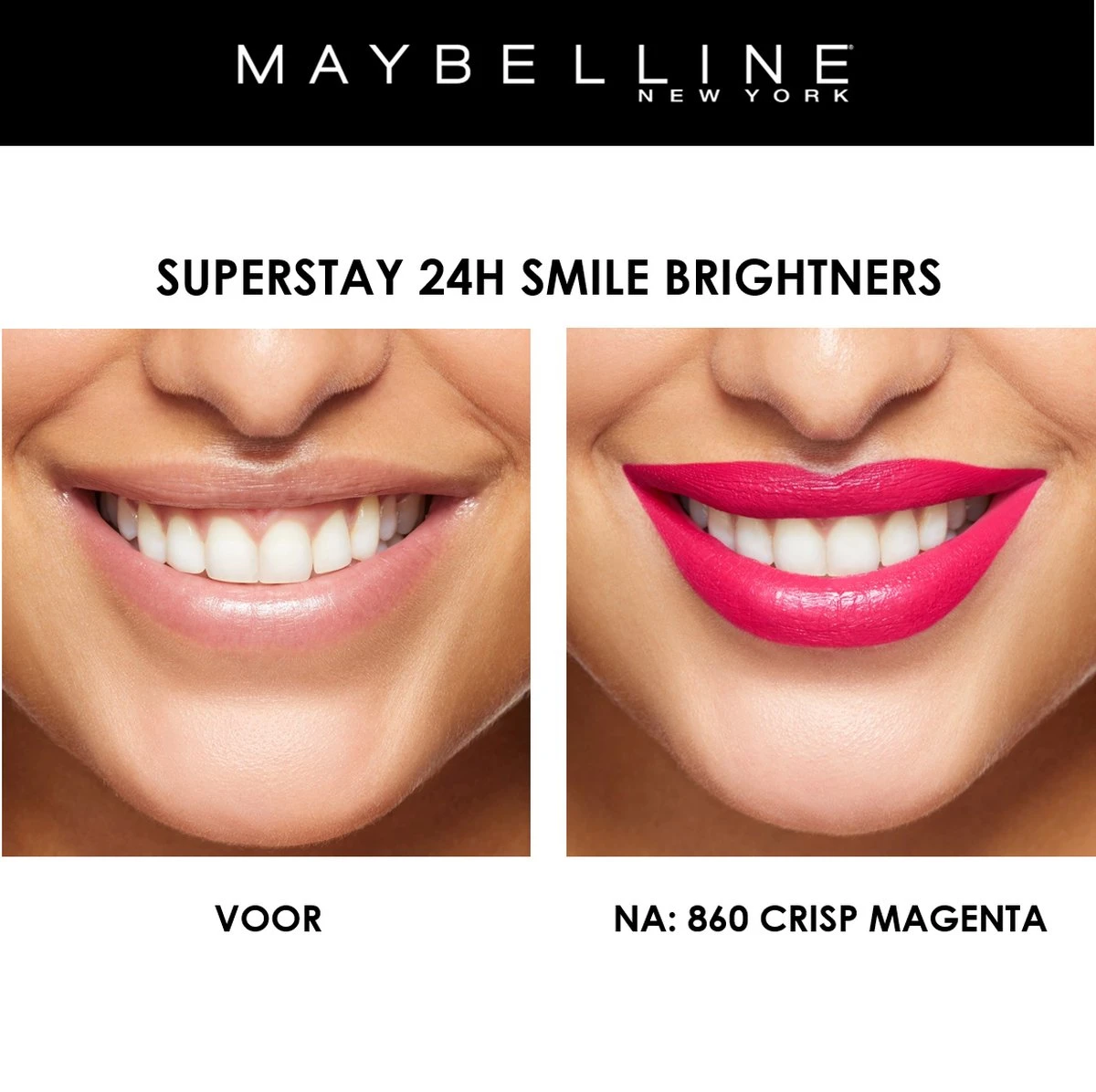 Maybelline SuperStay 24H Smile Brighters Lippenstift - 860 Crisp Magenta - Roze - Langhoudend 7 Maybelline SuperStay 24H Smile Brighters Lippenstift - 860 Crisp Magenta - Roze - Langhoudend - Afbeelding 7