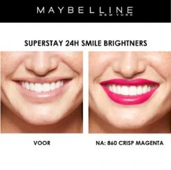 Maybelline SuperStay 24H Smile Brighters Lippenstift - 860 Crisp Magenta - Roze - Langhoudend 14 Maybelline SuperStay 24H Smile Brighters Lippenstift - 860 Crisp Magenta - Roze - Langhoudend -Cosmetica Winkel 1200x1197 4