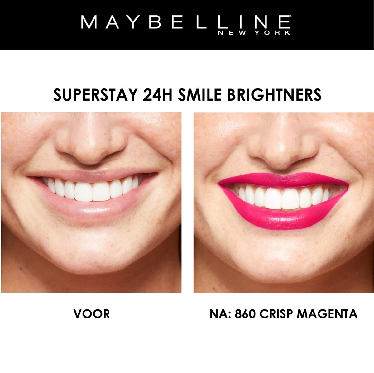 Maybelline SuperStay 24H Smile Brighters Lippenstift - 860 Crisp Magenta - Roze - Langhoudend 6 Maybelline SuperStay 24H Smile Brighters Lippenstift - 860 Crisp Magenta - Roze - Langhoudend - Afbeelding 6