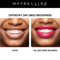 Maybelline SuperStay 24H Smile Brighters Lippenstift - 860 Crisp Magenta - Roze - Langhoudend 16 Maybelline SuperStay 24H Smile Brighters Lippenstift - 860 Crisp Magenta - Roze - Langhoudend -Cosmetica Winkel 1200x1197 5