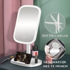 HighHome - Make Up Spiegel Met Led Verlichting - Inclusief 10x Spiegel - 3 Warmtes - 360 °C Draaibaar 12 HighHome - Make Up Spiegel Met Led Verlichting - Inclusief 10x Spiegel - 3 Warmtes - 360 °C Draaibaar -Cosmetica Winkel 1200x1200 1