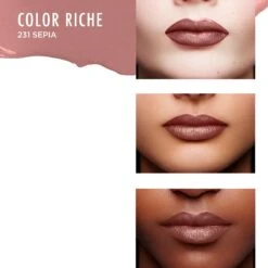 L’Oréal Paris Make-Up Designer Color Riche Satin Lipstick - 231 Sepia Silk - Nude - Verzorgende Lippenstift Met Arganolie Voor Een Comfortabel Gevoel - 4,54 Gr