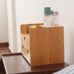 Merkloos Decopatent® Luxe Make-up Organizer Met 3 Lades - Cosmetica Organizer Make Up Met Schuiflade Bamboe Hout - Cosmeticahouder - Toren -Cosmetica Winkel 1200x1200 136