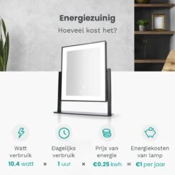 Mirlux Hollywood Spiegel Met Verlichting - Make Up - Visagie - Dimbaar LED Lampen Licht - Zwart -Cosmetica Winkel 1200x1200 170