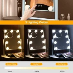 Bright Beauty Vanity Make Up Spiegel Met Verlichting - Wit - Dimbaar Met Drie Lichtstanden 7 Bright Beauty Vanity Make Up Spiegel Met Verlichting - Wit - Dimbaar Met Drie Lichtstanden -Cosmetica Winkel 1200x1200 259