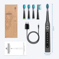 LifeGoods Elektrische Tandenborstel - Oplaadbaar - Veilig Voor Douche - 4 Opzetborstels - Zwart 12 LifeGoods Elektrische Tandenborstel - Oplaadbaar - Veilig Voor Douche - 4 Opzetborstels - Zwart -Cosmetica Winkel 1200x1200 395