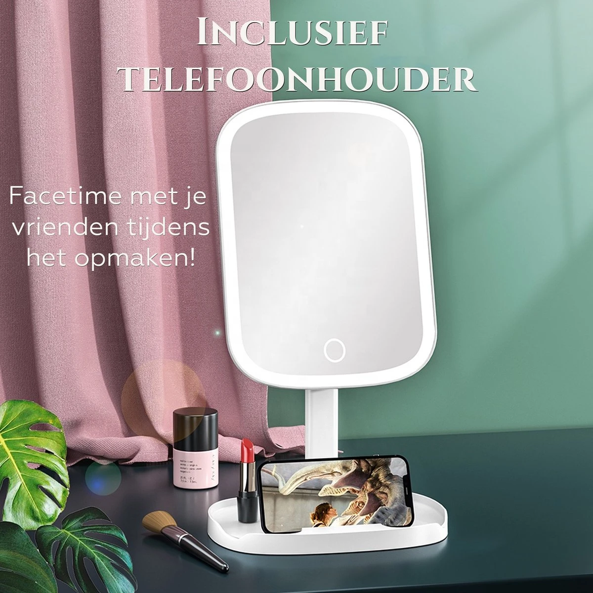 HighHome - Make Up Spiegel Met Led Verlichting - Inclusief 10x Spiegel - 3 Warmtes - 360 °C Draaibaar 7 HighHome - Make Up Spiegel Met Led Verlichting - Inclusief 10x Spiegel - 3 Warmtes - 360 °C Draaibaar - Afbeelding 7