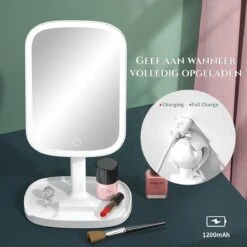 HighHome - Make Up Spiegel Met Led Verlichting - Inclusief 10x Spiegel - 3 Warmtes - 360 °C Draaibaar 16 HighHome - Make Up Spiegel Met Led Verlichting - Inclusief 10x Spiegel - 3 Warmtes - 360 °C Draaibaar -Cosmetica Winkel 1200x1200 5