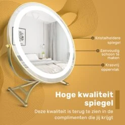 Great's® Make Up Spiegel Met LED Verlichting - ⌀ 40cm - Visagie Spiegel Rond - Extra Close Up Spiegeltje 10x - Goud -Cosmetica Winkel 1200x1200 62