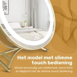 Great's® Make Up Spiegel Met LED Verlichting - ⌀ 40cm - Visagie Spiegel Rond - Extra Close Up Spiegeltje 10x - Goud -Cosmetica Winkel 1200x1200 64