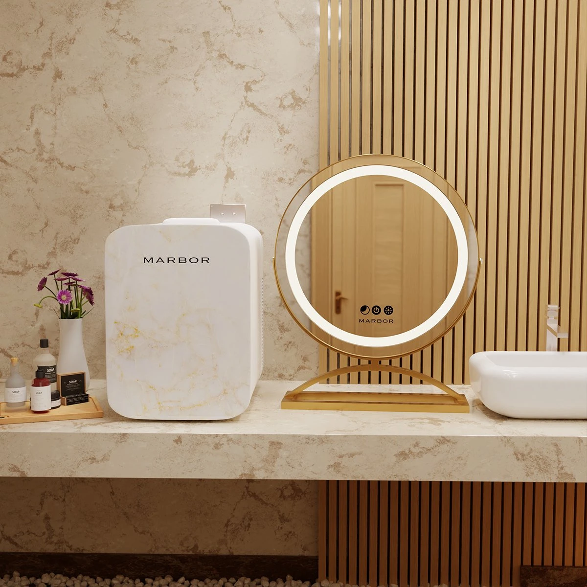 Marbor Make Up Spiegel Met LED Verlichting - Goud - Hollywood Mirror 4 Marbor Make Up Spiegel Met LED Verlichting - Goud - Hollywood Mirror - Afbeelding 4