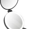 Navaris 1x/5x Vergrotende Make-up Spiegel - Compacte Opvouwbare Kap- En Reisspiegel - Led-verlichte Dubbelzijdige Make-upspiegel - Zwart