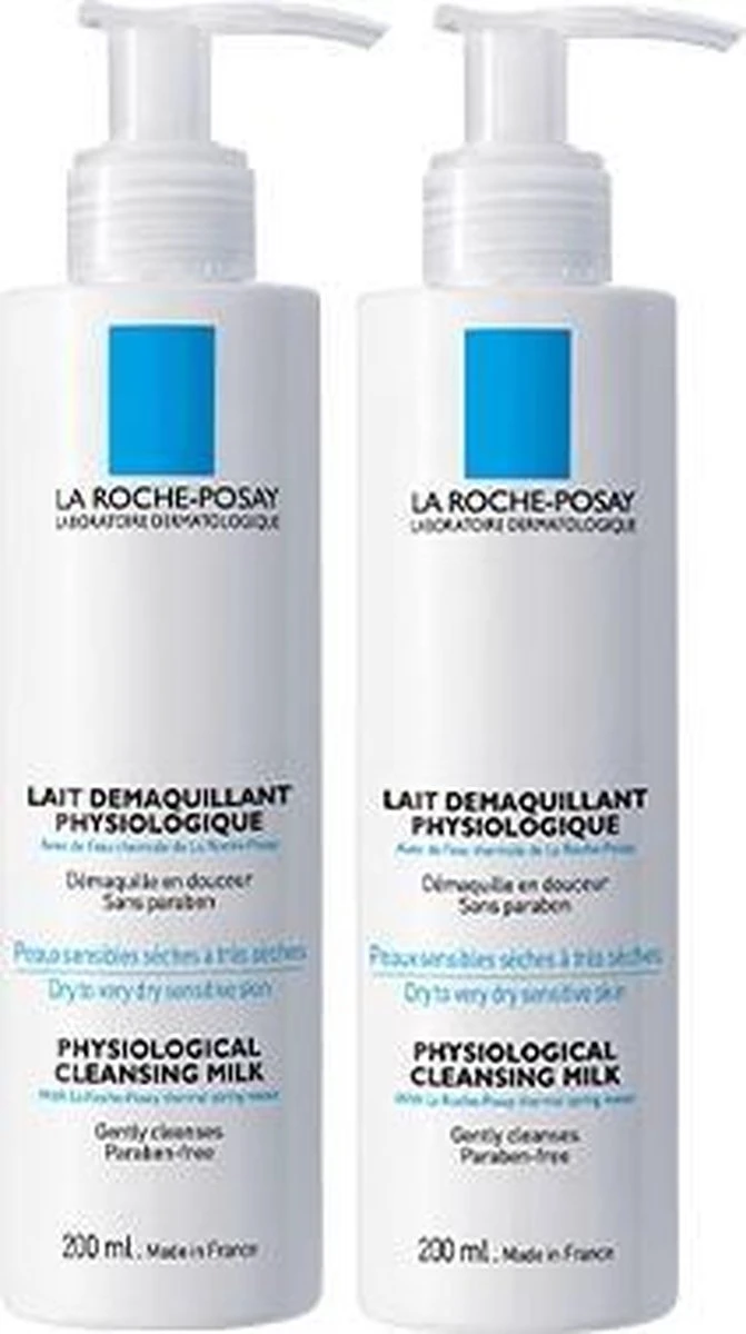 La Roche-Posay Fysiologische Reinigingsmelk - 2x200 Ml 1 La Roche-Posay Fysiologische Reinigingsmelk - 2x200 Ml