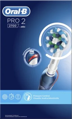 Oral B Oral-B Pro 2 2700 CrossAction - Elektrische Tandenborstel - Blauw, Wit -Cosmetica Winkel 734x1200 1