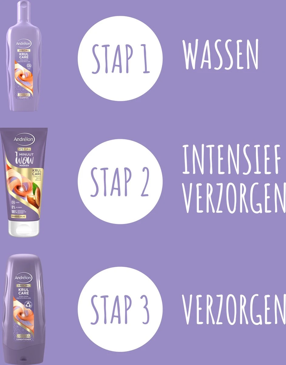 Andrélon Krul Care Shampoo - 6 X 300 Ml - Voordeelverpakking 8 Andrélon Krul Care Shampoo - 6 X 300 Ml - Voordeelverpakking - Afbeelding 8