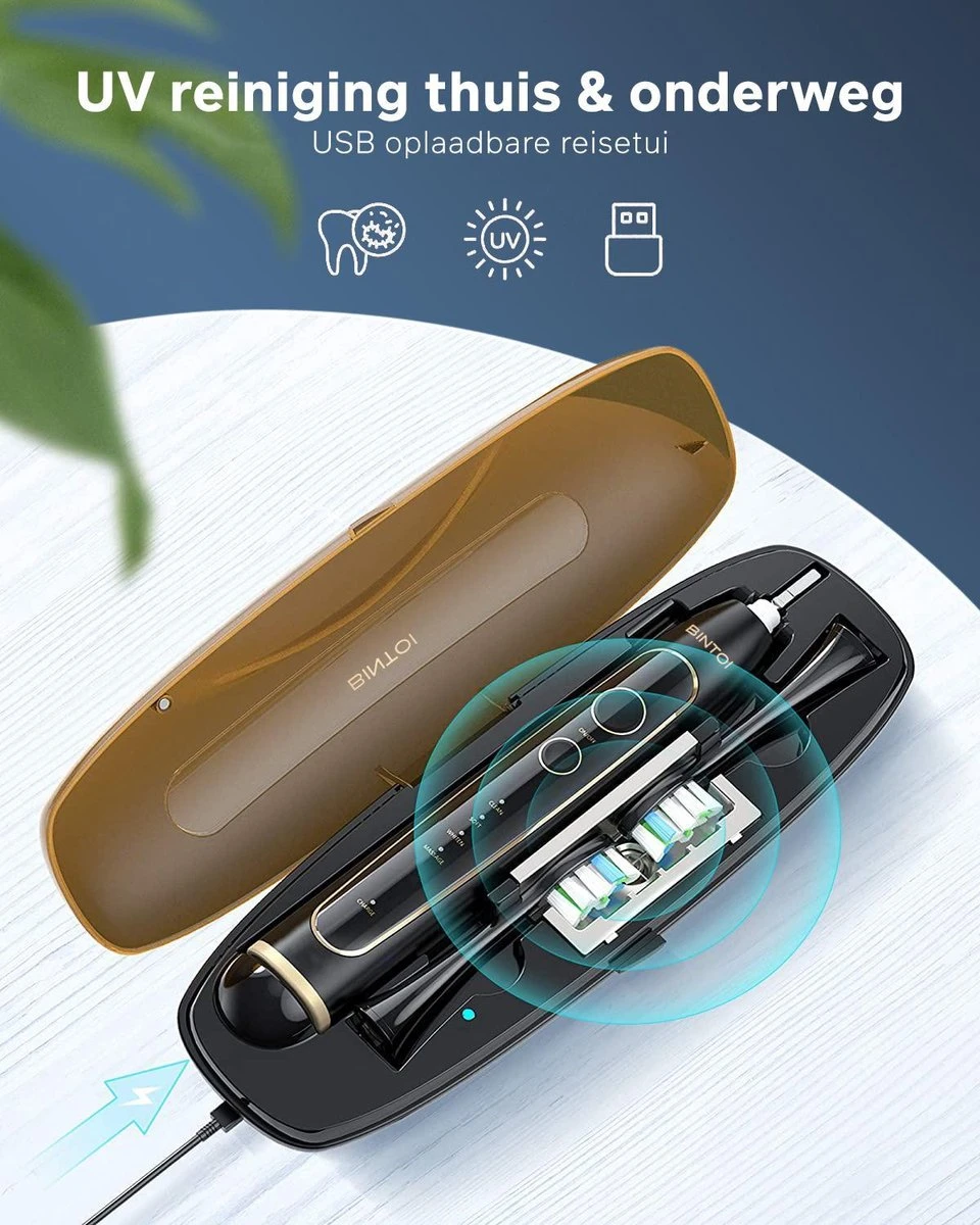 Bintoi® ISonic UV D600 - Elektrische Tandenborstel Met UV-Sterilisator 5 Bintoi® ISonic UV D600 - Elektrische Tandenborstel Met UV-Sterilisator - Afbeelding 5